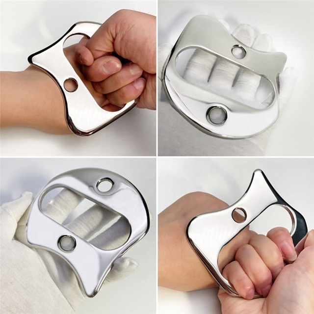 Medical 304 Stainless Steel Gua Sha Board Massage Tool Scraper Metal Gua Sha Tool