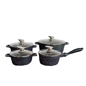 Sustainable Kitchen ware Cookware Set Die-Cast Aluminum Nonstick Ceramic Coating Induction Bottom Pots Pans Metal Material