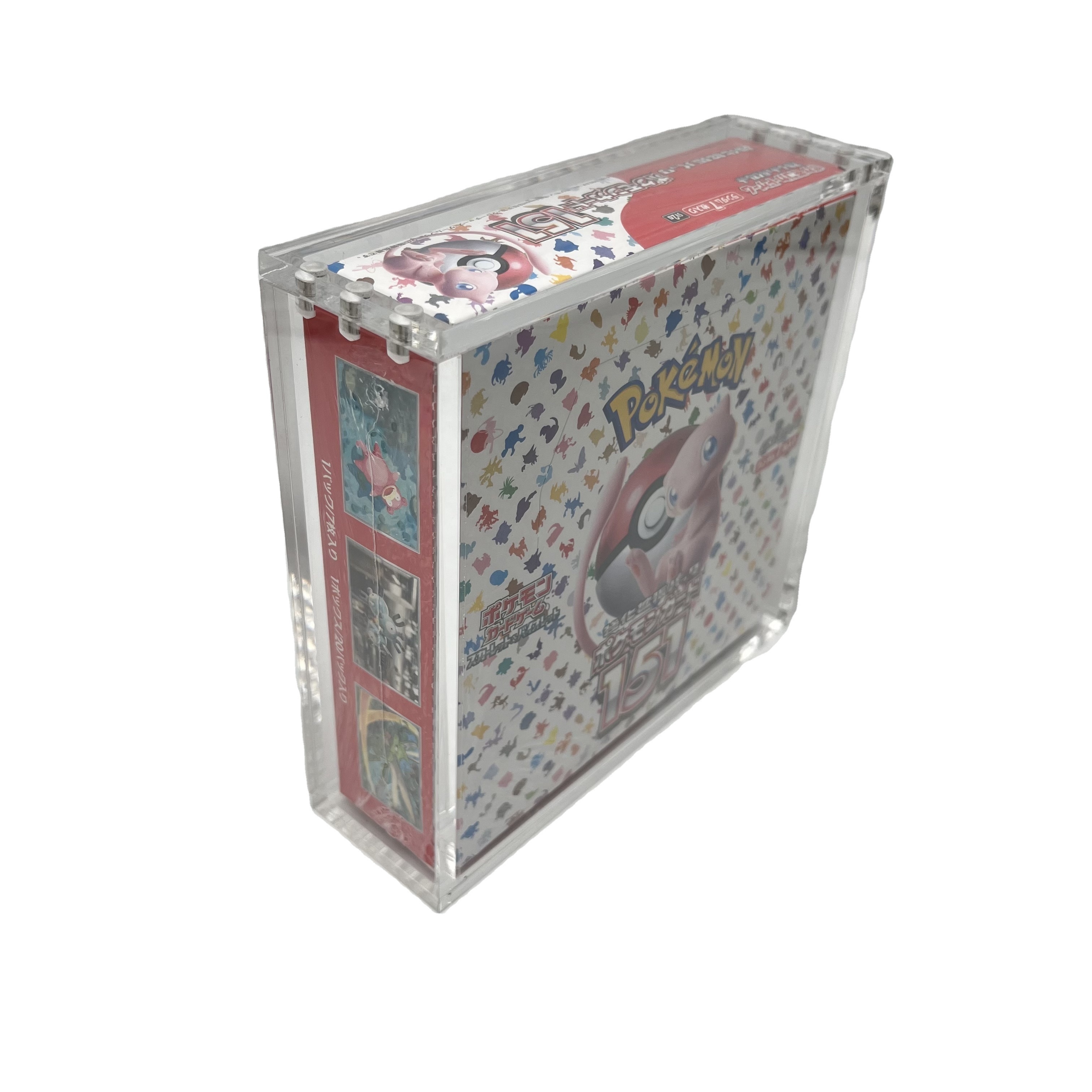 JIHONG Custom Clear Acrylic Pokemon 151 Booster Box Display Case Protector TCG Japanese Pokemon Card 151 Case With Strong Magnet