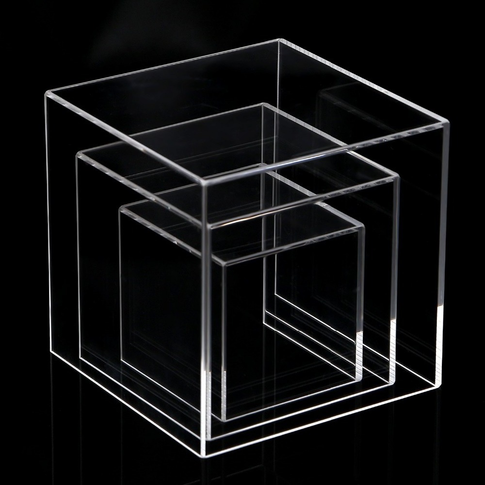 cheap Acrylic Display Case display box 4 Sided Acrylic Cube,Museum Box Case, Jewelry Book Showcase