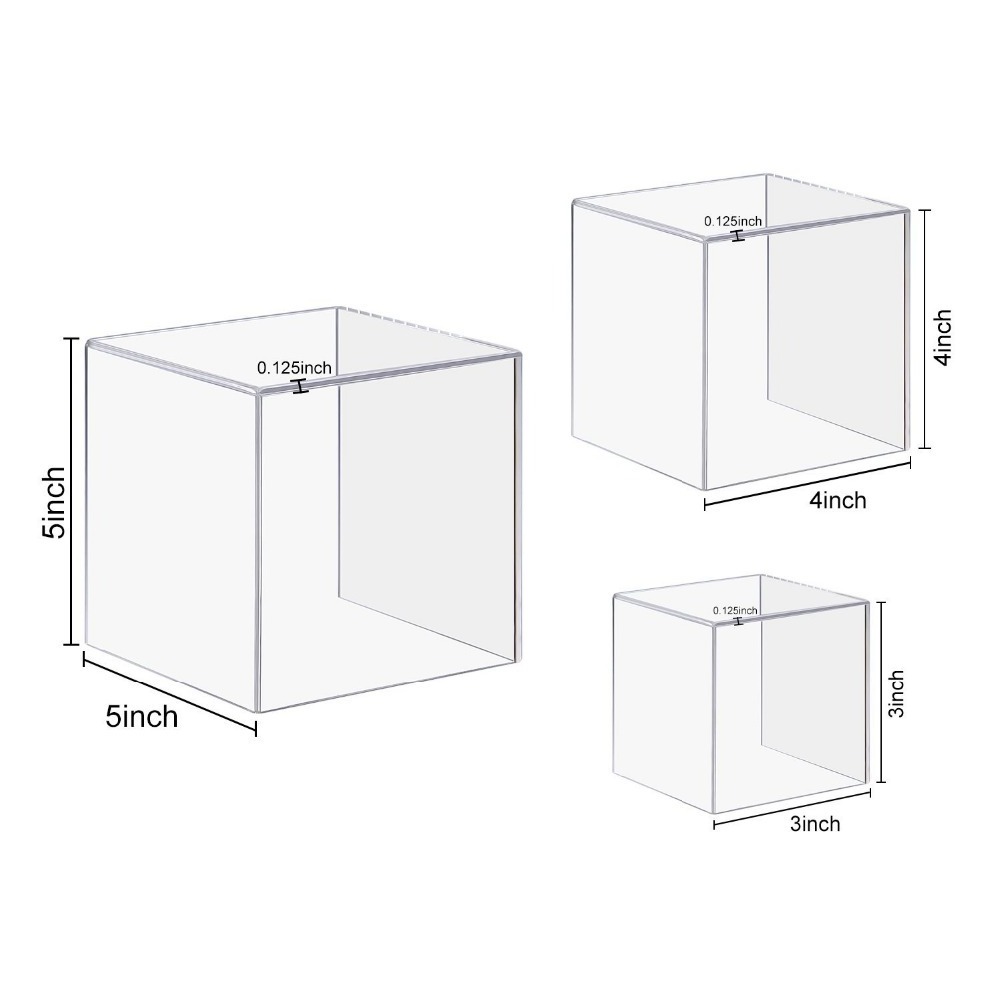 cheap Acrylic Display Case display box 4 Sided Acrylic Cube,Museum Box Case, Jewelry Book Showcase