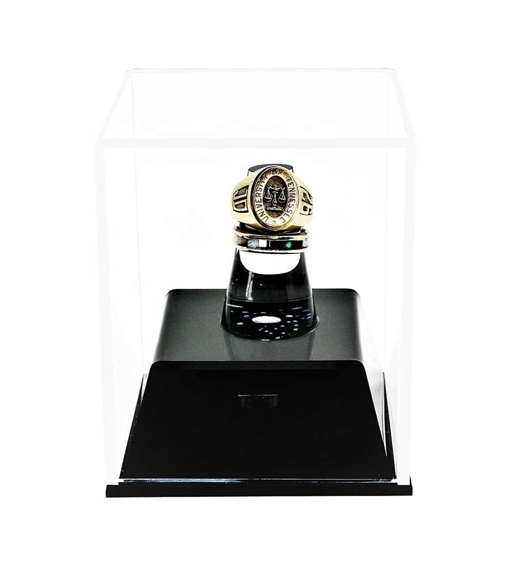 Factory high quality Clear Acrylic Championship Ring Display Case - Includes Custom Engraving