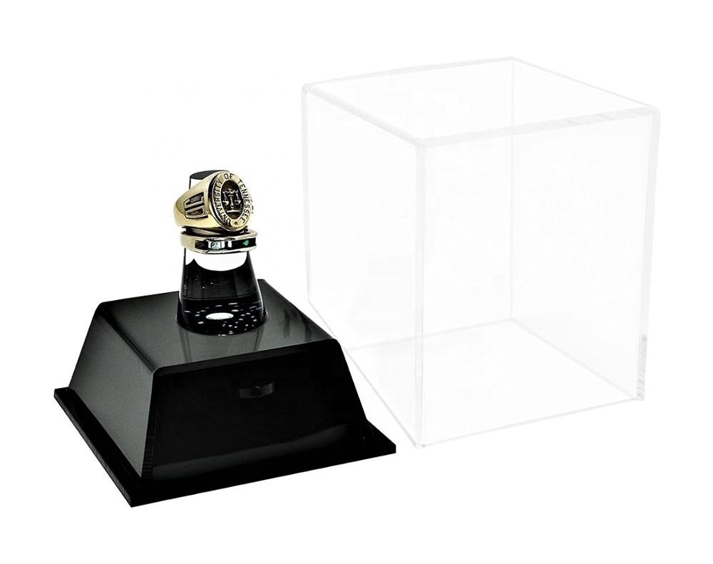 Factory high quality Clear Acrylic Championship Ring Display Case - Includes Custom Engraving