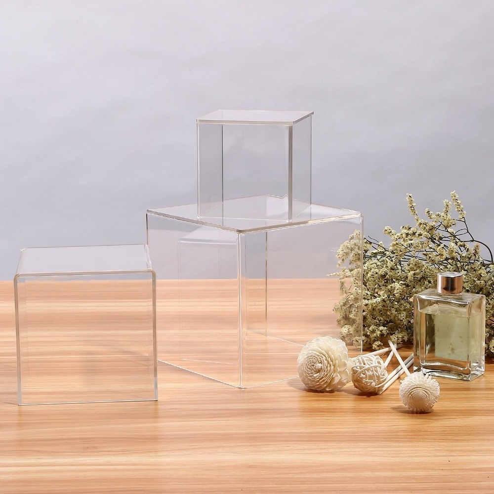 Acrylic Display Case display box 4 Sided Acrylic Cube Museum Box Case