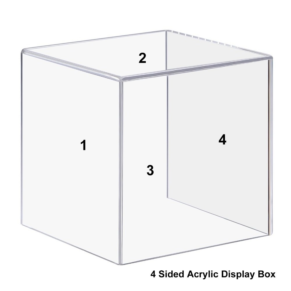 Acrylic Display Case display box 4 Sided Acrylic Cube Museum Box Case