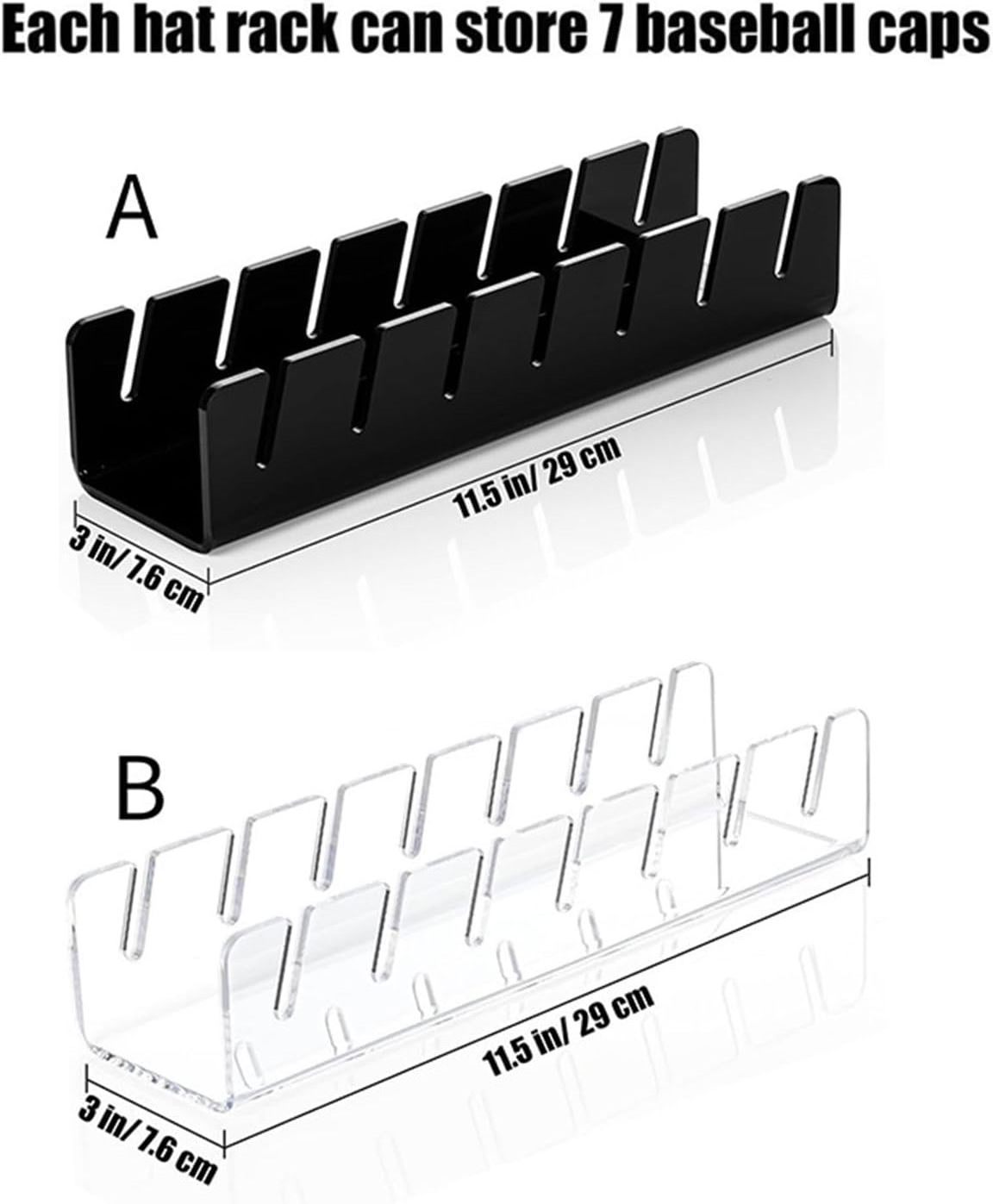 Acrylic Hat Organiser Stand for Baseball Caps  Pack of 2 Stand Up Hat Racks for 14 Baseball Caps Display and Organiser