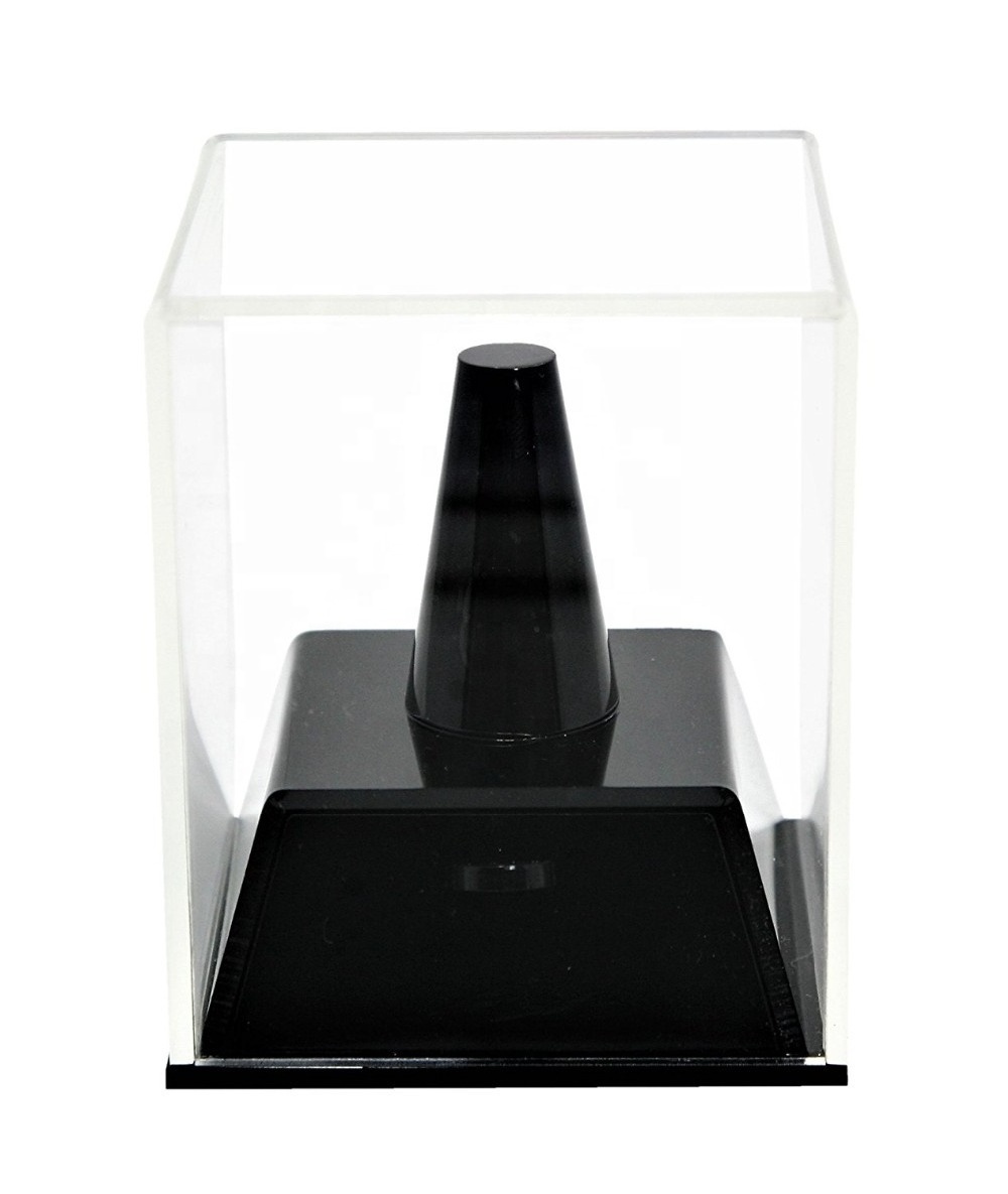 Custom Wholesale single ring display cube case Crystal Acrylic Clear Ring Holder Propose Box Romantic Date Gift Customizable box