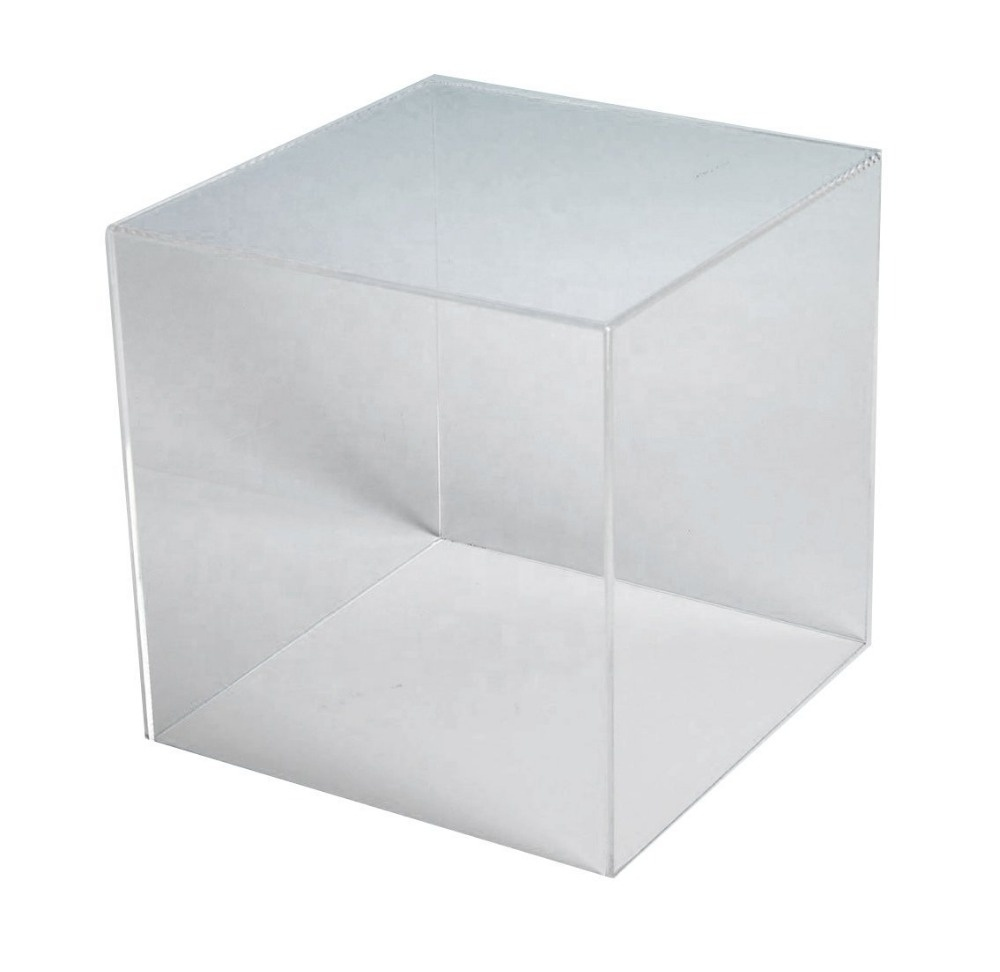 Wholesale Acrylic 5 Sided Box clear acrylic angled display cube boxes