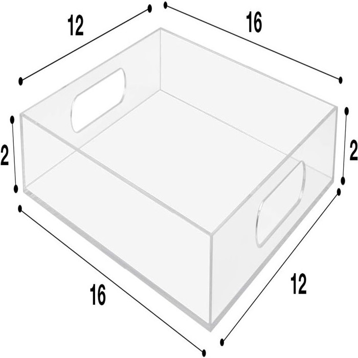 acrylic Makeup Drawer Organizer  with Handles  clear Serving Tray food tray