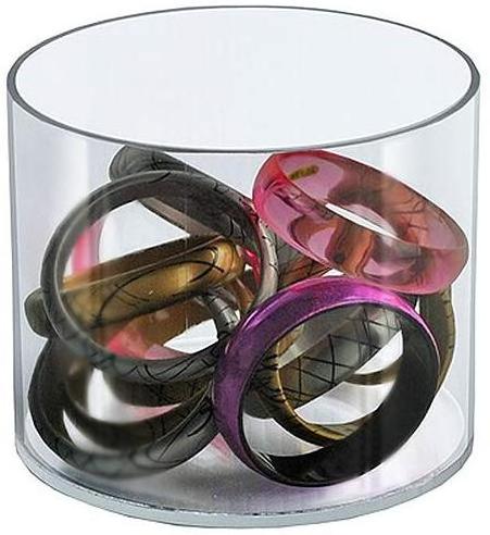 Clear Acrylic Cylinder Display Container Vase Round Riser Storage Box