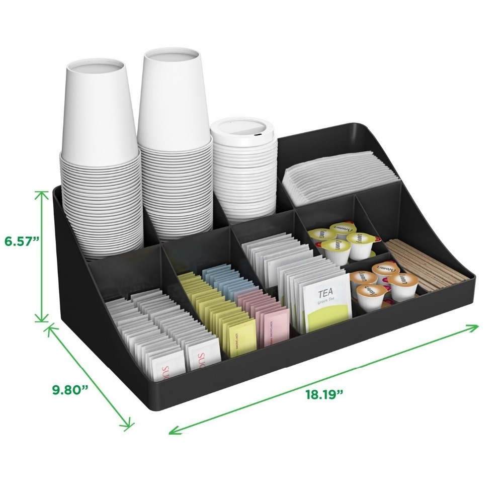 2 Drawers Clear Deluxe Multi-function Coffee Cups Condiments Acrylic Organizer