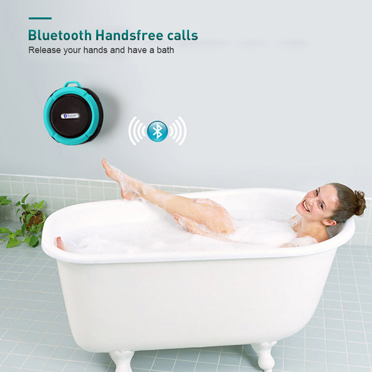 C6 IPX4 waterproof shower BT speaker with sucker hooker portable phone sport stereo wireless mini speaker