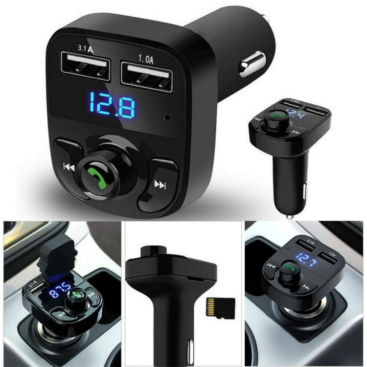 Hot Selling Car mp3 Player FM Transmitter QC 3.0 Digital Display Car Voltage Hands Free Car kit USB Audio Receiver