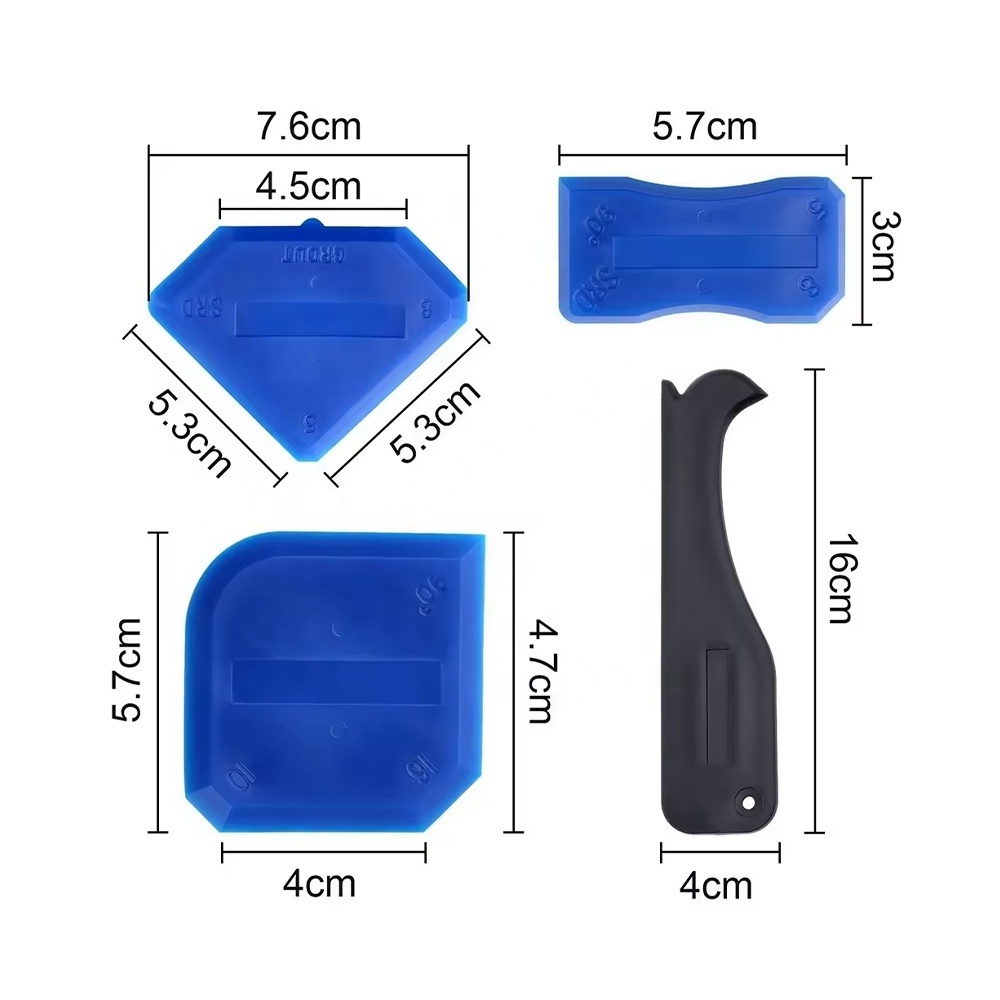 Factory wholesale 4pcs smooth caulking tool scraper tool Silicone Sealant Grout Finishing Tool Caulk Remover