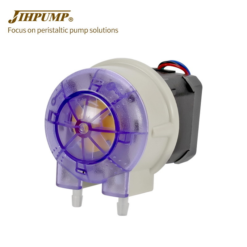 JIHPUMP DC 24v 12v Mini Micro Small Dosing Peristaltic Liquid Pumps for Sanitizer Detergent Water Chemicals Food Honey Oil