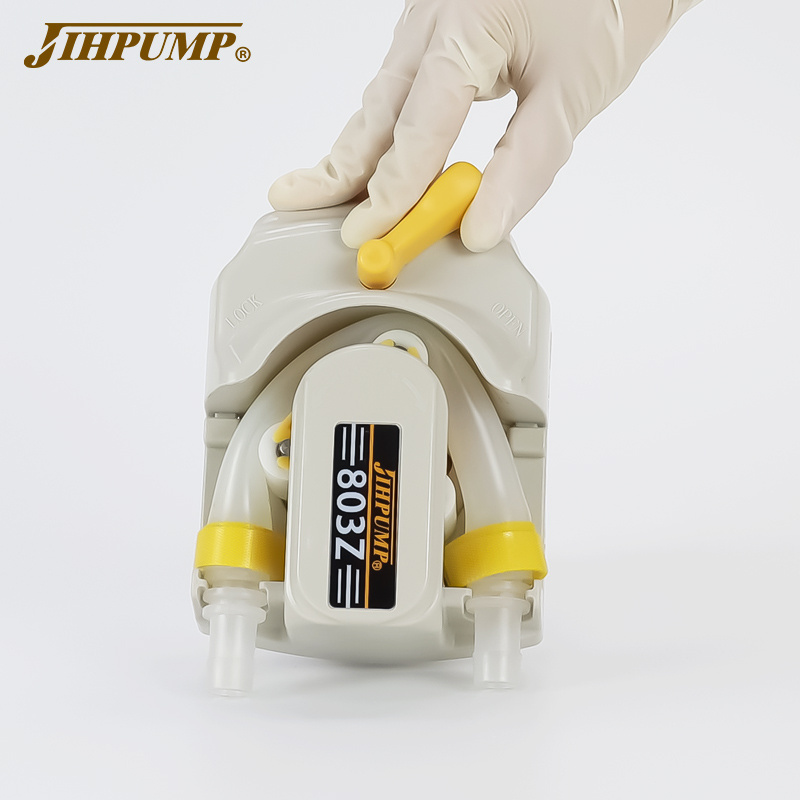 JIHPUMP 803Z  Food Grade Pump 12V Large Flow 4L/min for Dosing Viscous Syrup Ketchup Liquid with Tubing Peristaltic Pump 24V