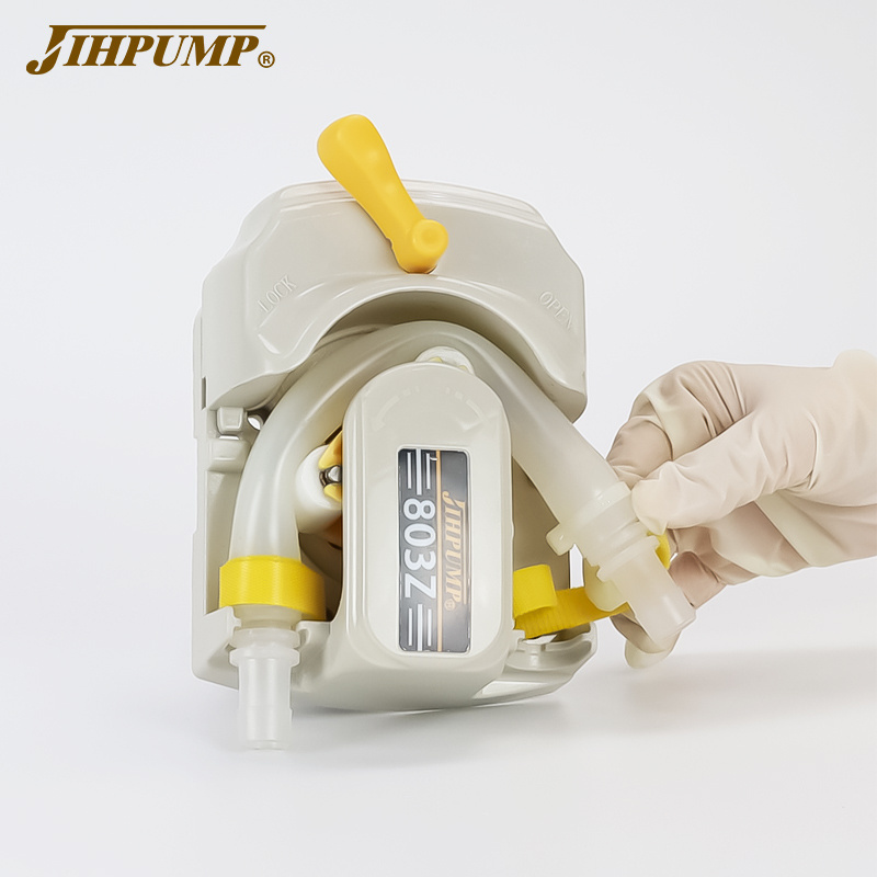 JIHPUMP 803Z  Food Grade Pump 12V Large Flow 4L/min for Dosing Viscous Syrup Ketchup Liquid with Tubing Peristaltic Pump 24V