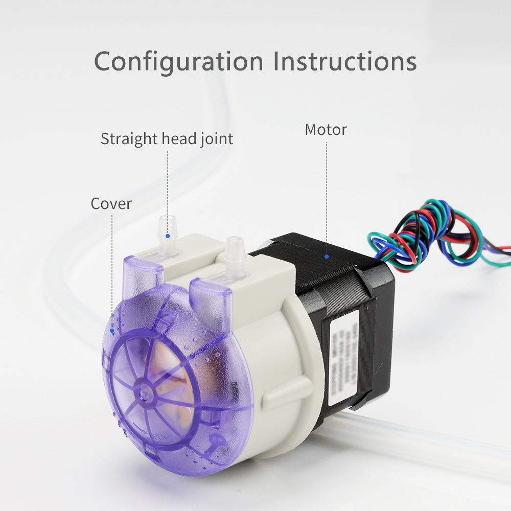 JIHPUMP DC 24v 12v Mini Micro Small Dosing Peristaltic Liquid Pumps for Sanitizer Detergent Water Chemicals Food Honey Oil