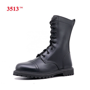 men leather goodyear combat boots black original tactical boots