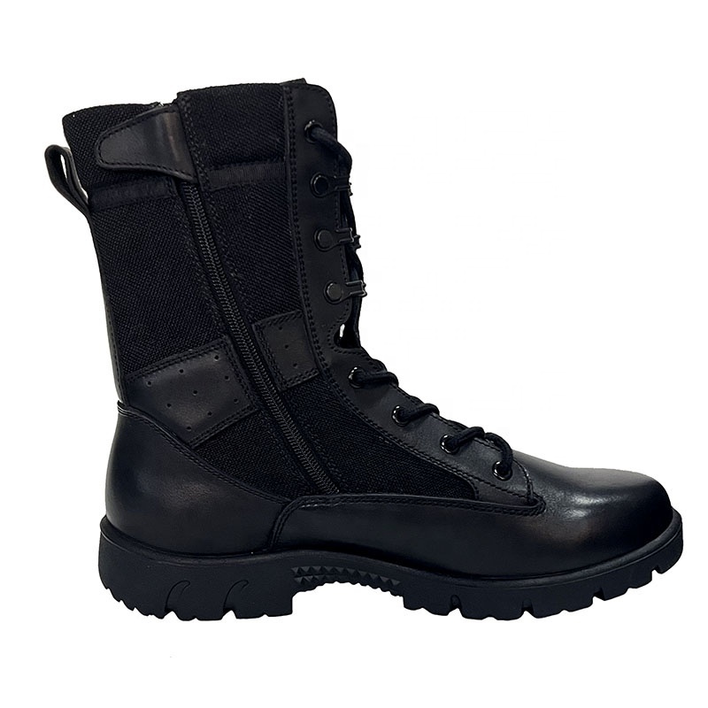 Discount price Made in China classic design flame retardant high quality men's black leather boots injection process