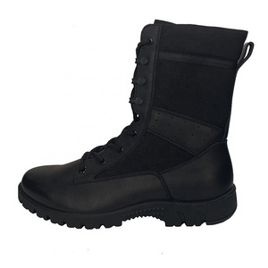 Discount price Made in China classic design flame retardant high quality men's black leather boots injection process