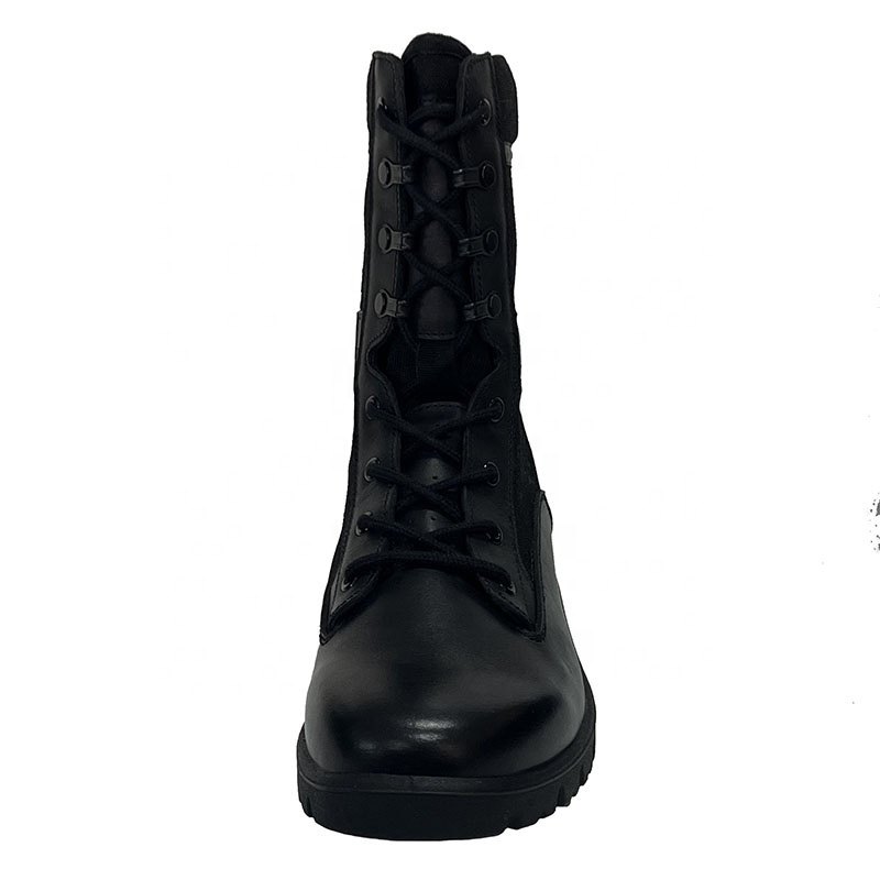 Discount price Made in China classic design flame retardant high quality men's black leather boots injection process