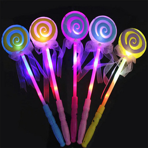 Custom LED Lollipop Stick Toys Light Up Candy Glow Sticks Flashing Fairy Wand Stick for Party Christmas