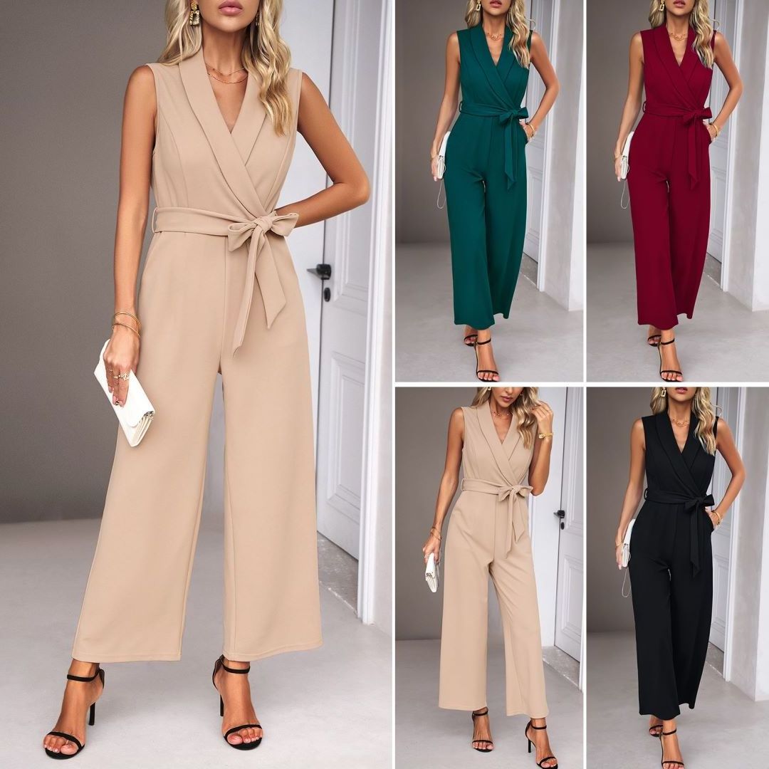 Autumn Hot Sale Sleeveless Jumpsuit Rompers Loose Wide-leg Jumpsuit for Women