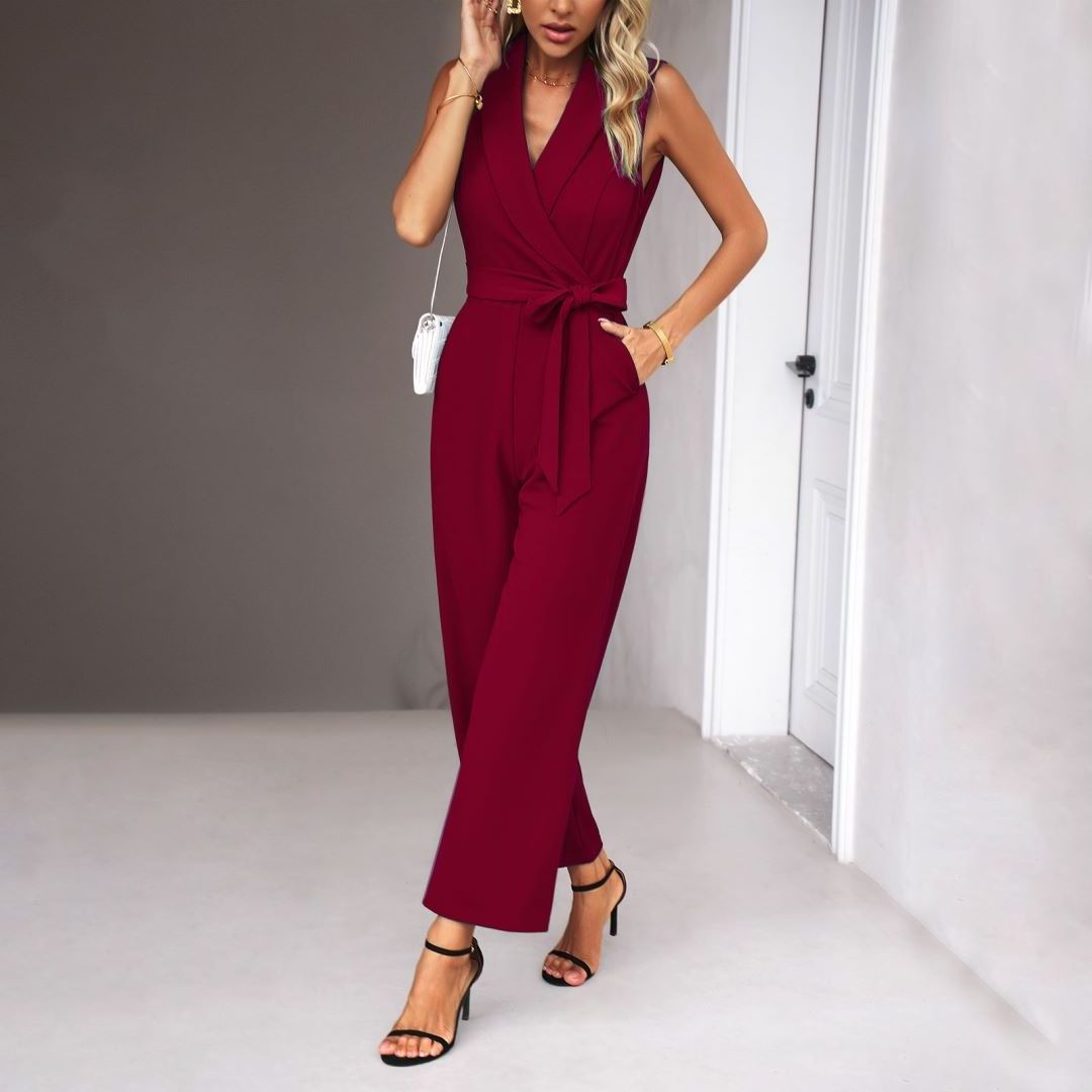 Autumn Hot Sale Sleeveless Jumpsuit Rompers Loose Wide-leg Jumpsuit for Women