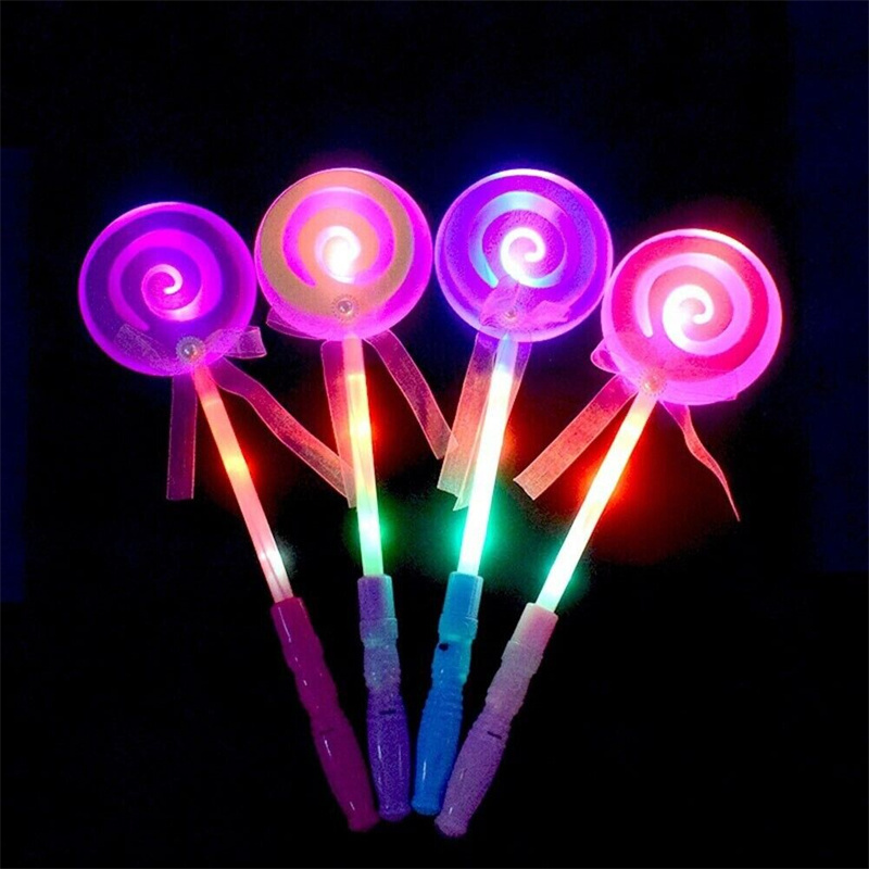 Custom LED Lollipop Stick Toys Light Up Candy Glow Sticks Flashing Fairy Wand Stick for Party Christmas