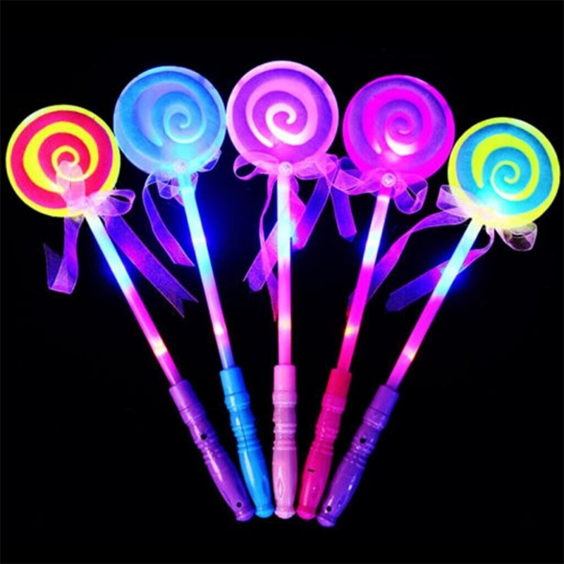 Custom LED Lollipop Stick Toys Light Up Candy Glow Sticks Flashing Fairy Wand Stick for Party Christmas