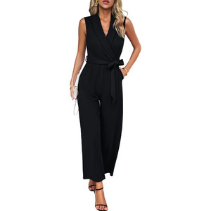 Autumn Hot Sale Sleeveless Jumpsuit Rompers Loose Wide-leg Jumpsuit for Women