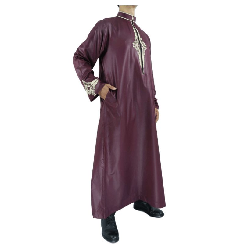 Cheap Price Wholesale African Men Islamic Clothing Jubba Thobe Embroidery Polyester Muslim Men Thobe