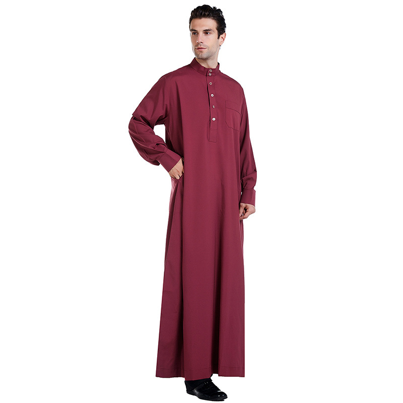 Wholesale Moroccan Mens Jubba Thawb Thobe Kaftan Islamic Dress Arab Men Daffah Thobes Islamic Clothing