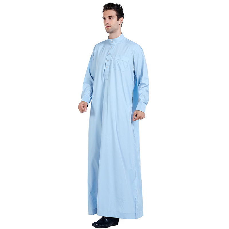 Wholesale Moroccan Mens Jubba Thawb Thobe Kaftan Islamic Dress Arab Men Daffah Thobes Islamic Clothing