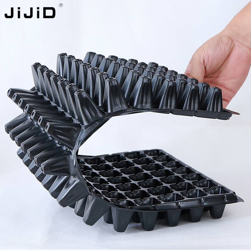 JiJiD 50 72 105 128 200 Cell Plug Plastic Seed Trays Green Plant 24 72 104 Holes Garden Seedling Nursery Trays For Sale