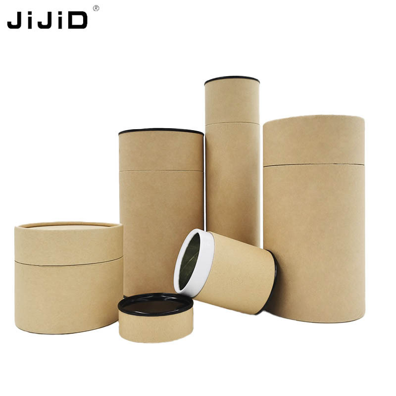 JiJiD Custom Cylindrical Canister Cardboard Cylinder Round Box Paper Tube Packaging Box For Cosmetic Gift