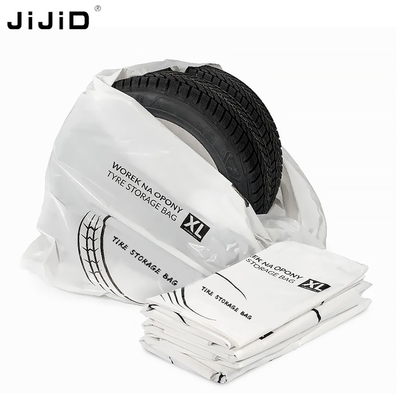 JiJiD Disposable Custom Pe Ldpe Clear Plastic Car Spare Tire Cover Tire Storage Bag Plastic Tire Bags With Logo