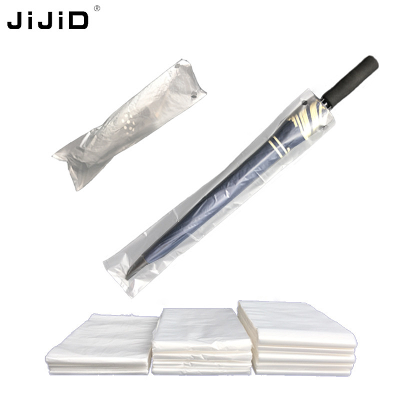 JIJID Custom PE Disposable Long & Short Transparent Umbrella Wrapping Bags Hotel Use Disposable Umbrella Wet Clear Plastic Bag