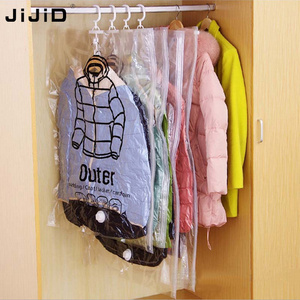 JIJID Vacuum Bags for Clothes Hanging Wardrobe Storage Organizador Cover for Clothes Space Saver Bag Vacuum Package Storage Bag