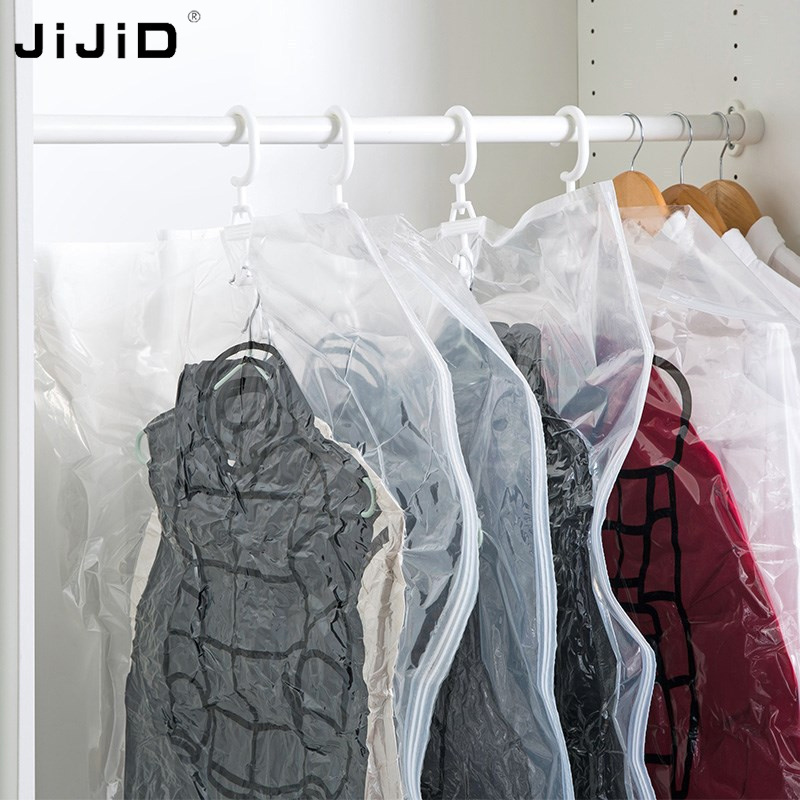 JIJID Vacuum Bags for Clothes Hanging Wardrobe Storage Organizador Cover for Clothes Space Saver Bag Vacuum Package Storage Bag