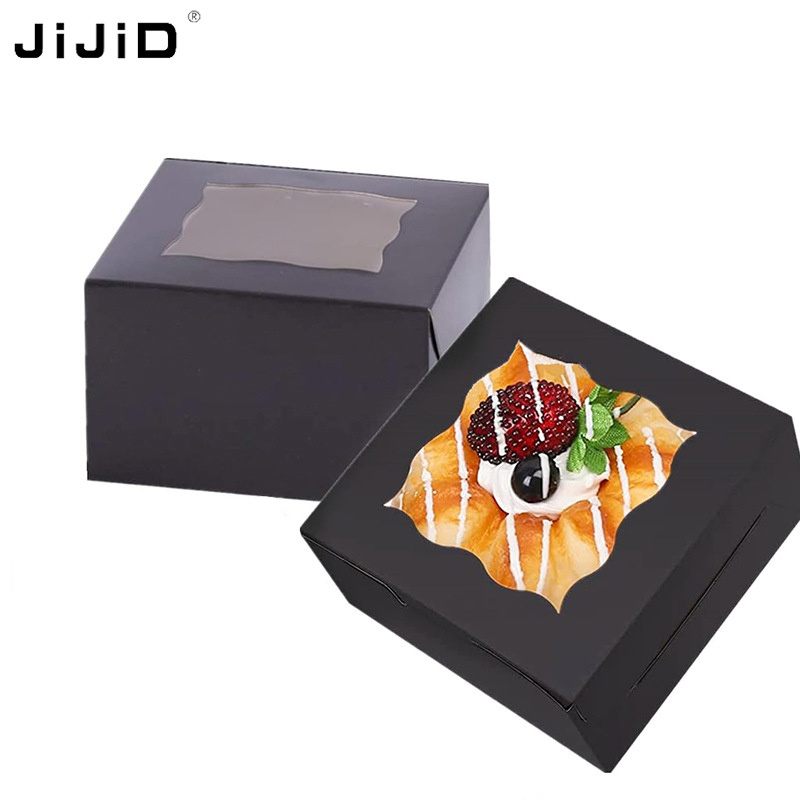 JIJID Cake Carrier for Cupcakes Pies Donuts Dessert Cardboard Boxes Cake Box with Window