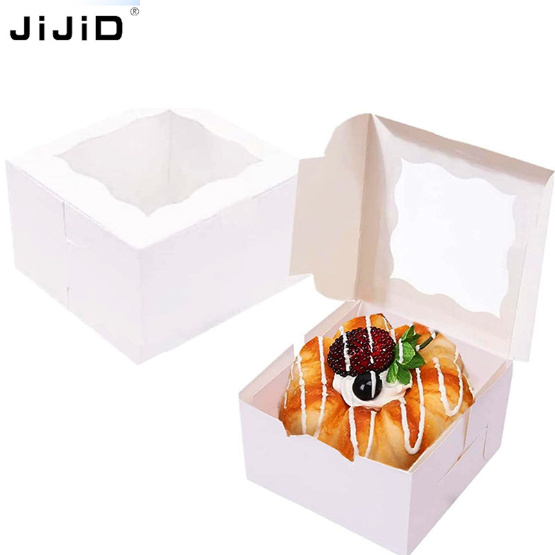 JIJID Cake Carrier for Cupcakes Pies Donuts Dessert Cardboard Boxes Cake Box with Window