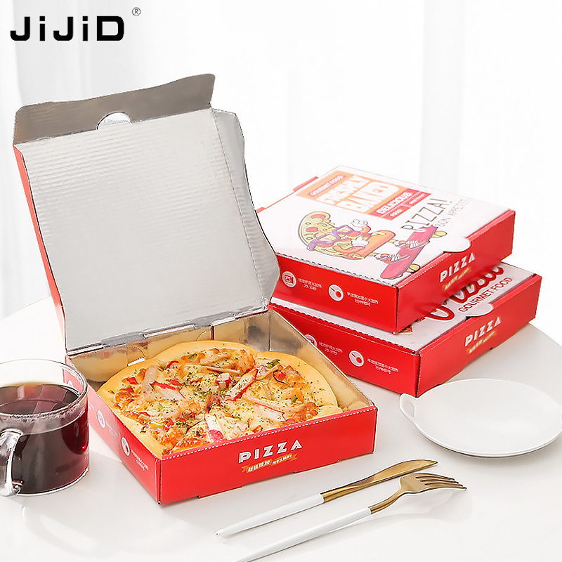 JiJiD Wholesale Kraft Foldable Cardboard Paper Pizza Boxes For Packaging