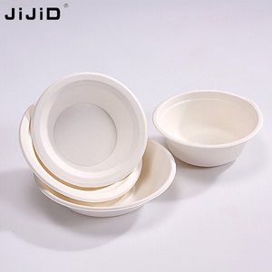 JiJiD Biodegradable Disposable Microwavable bamboo paper plate Paper Salad Bowl