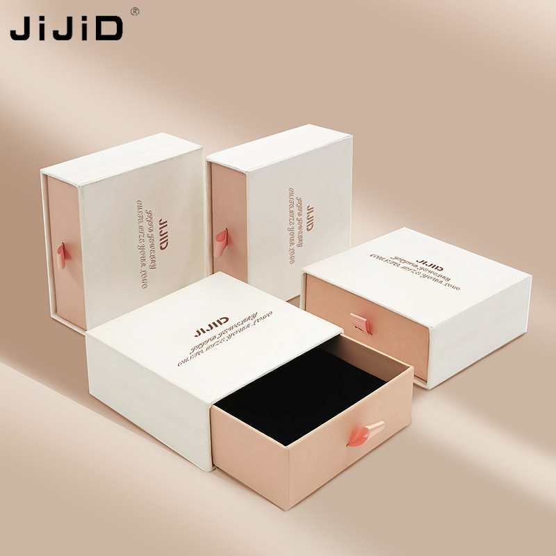 JIJID Custom Small Jewelry Box   Cardboard Ring Drawer Luxury Jewelry Packaging And Bag With Logo Printed