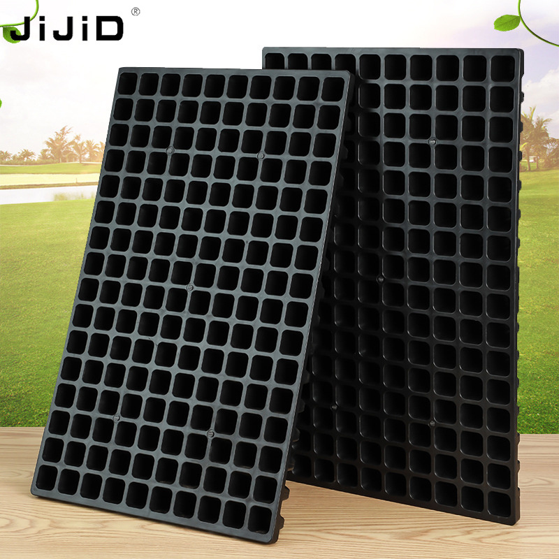 JiJiD 50 72 105 128 200 Cell Plug Plastic Seed Trays Green Plant 24 72 104 Holes Garden Seedling Nursery Trays For Sale