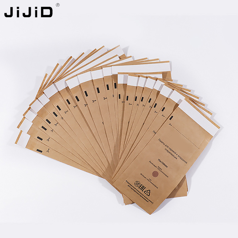 JIJID Valve Bag Nail Beauty Salon Tools 100*200mm Sterilization Bags 100pcs Dry Heat Sterilization Pouch