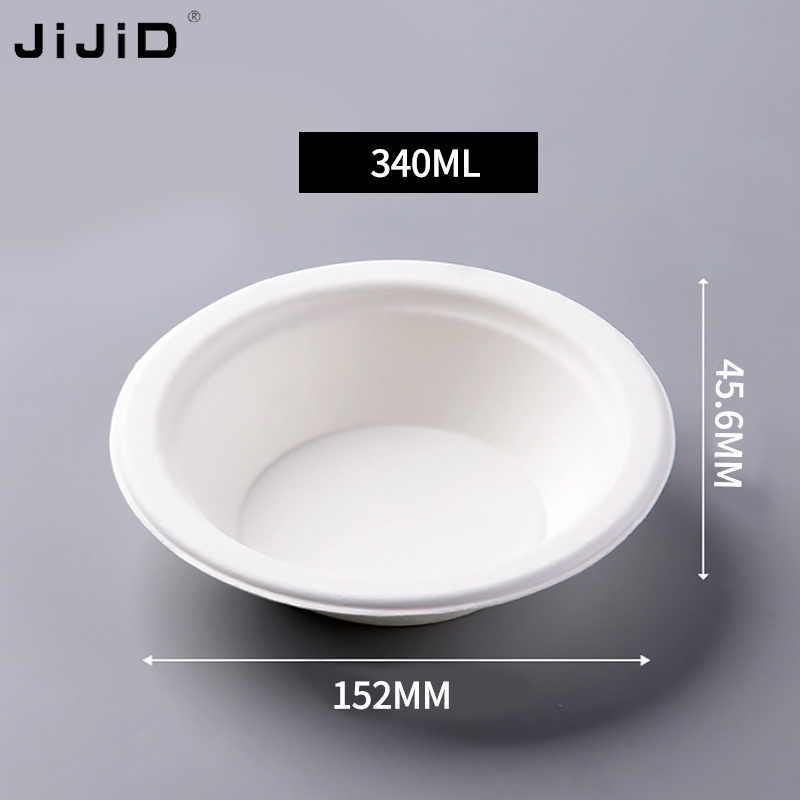 JiJiD Biodegradable Disposable Microwavable bamboo paper plate Paper Salad Bowl