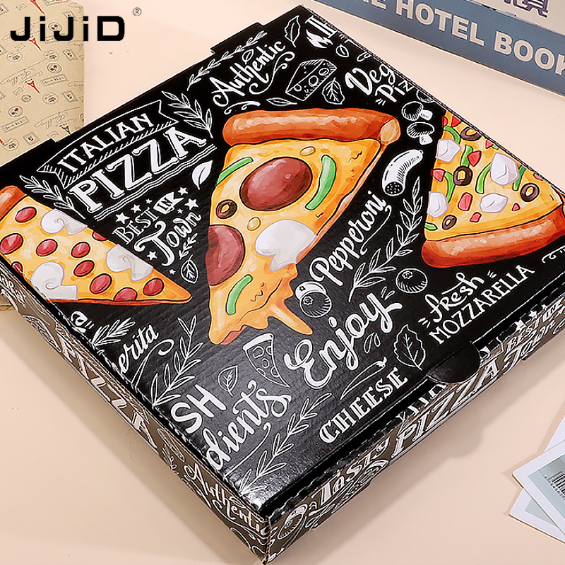 JiJiD Wholesale Kraft Foldable Cardboard Paper Pizza Boxes For Packaging